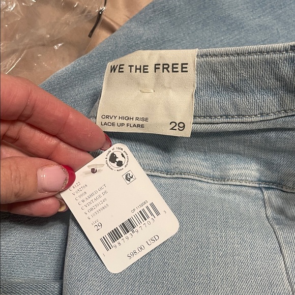 Free people Crvy super high rise lace up flare jeans - Picture 9 of 9